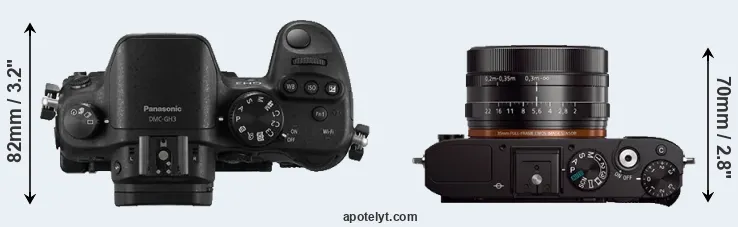 Compare GH3 versus RX1 top
