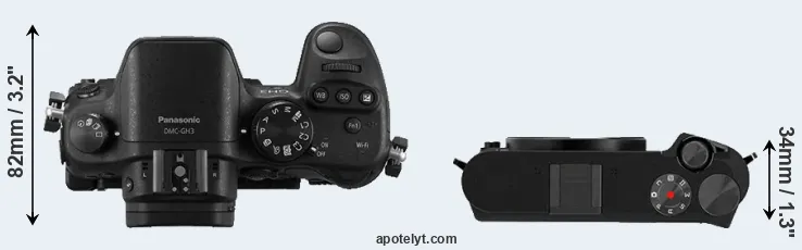 Compare GH3 versus M1 top