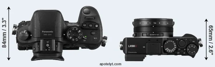 Compare GH4 versus LX100 II top