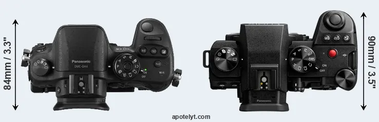 Compare GH4 versus S5 II top