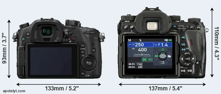 Comparison GH4 or K-1 II rear
