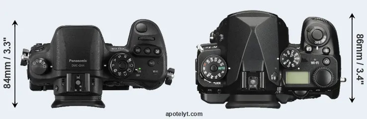 Compare GH4 versus K-1 II top
