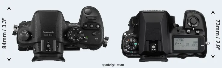 Compare GH4 versus K-5 top