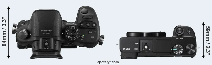 Compare GH4 versus A6100 top