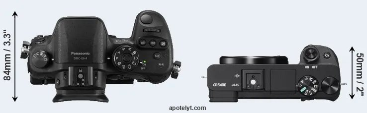 Compare GH4 versus A6400 top