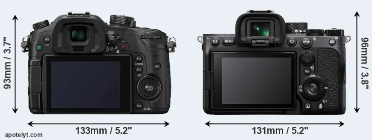 Comparison GH4 or A7 IV rear