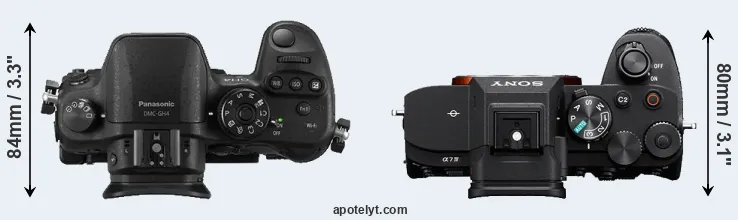 Compare GH4 versus A7 IV top