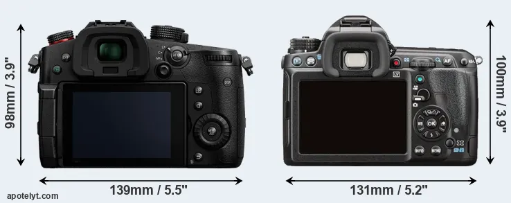 Comparison GH5 II or K-3 II rear