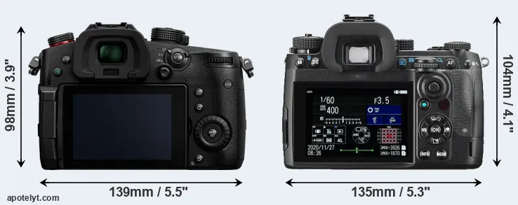 Comparison GH5 II or K-3 III rear