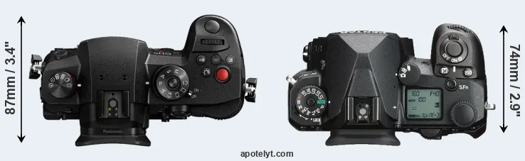 Compare GH5 II versus K-3 III top