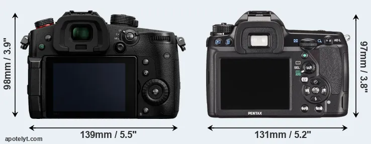 Comparison GH5 II or K-5 II rear