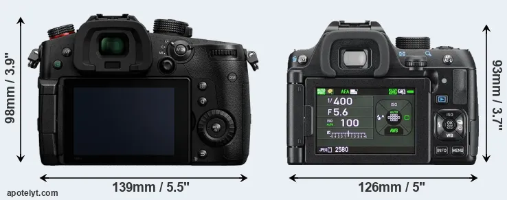 Comparison GH5 II or K-70 rear