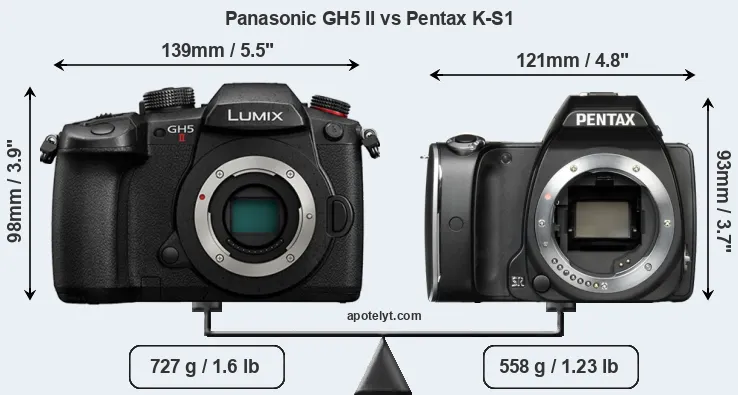 Size Panasonic GH5 II vs Pentax K-S1