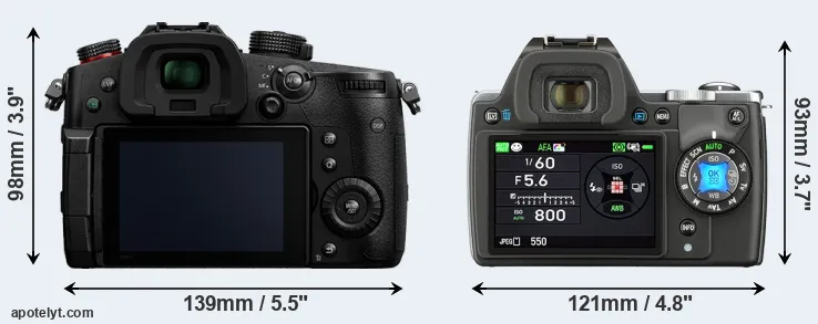 Comparison GH5 II or K-S1 rear
