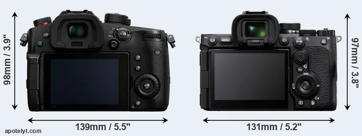 Comparison GH5 II or A7R V rear