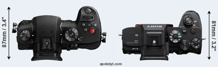 Compare GH5 II versus A7S III top