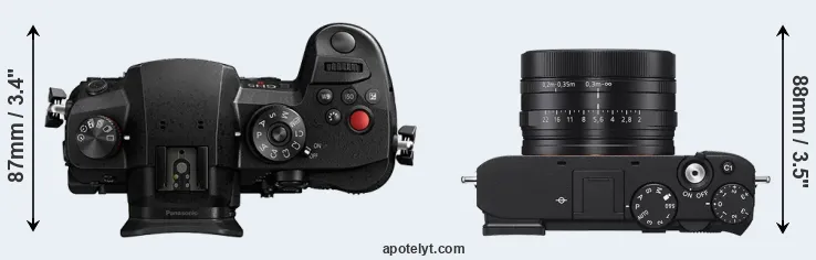 Compare GH5 II versus RX1R III top