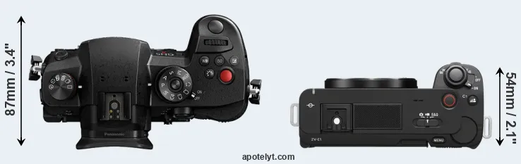 Compare GH5 II versus ZV-E1 top