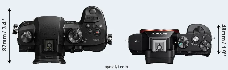 Compare GH5 versus A7 top