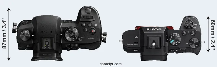 Compare GH5 versus A7R II top