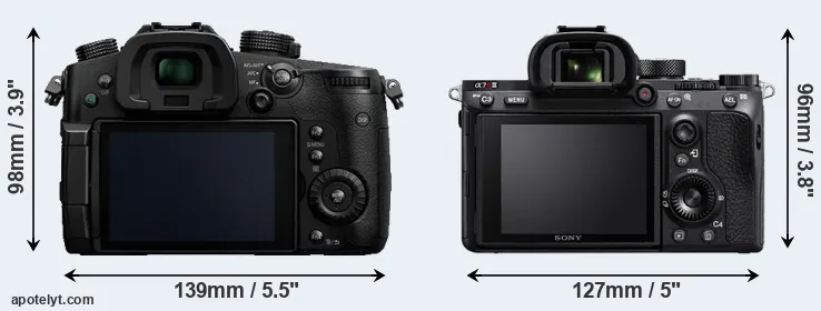 Comparison GH5 or A7R III rear