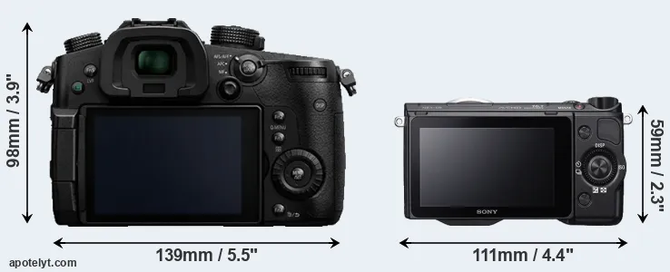 Comparison GH5 or NEX-5R rear