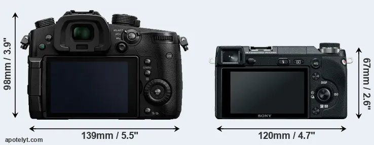 Comparison GH5 or NEX-6 rear