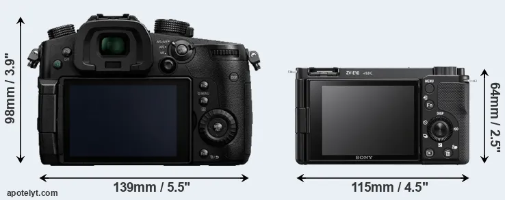 Comparison GH5 or ZV-E10 rear