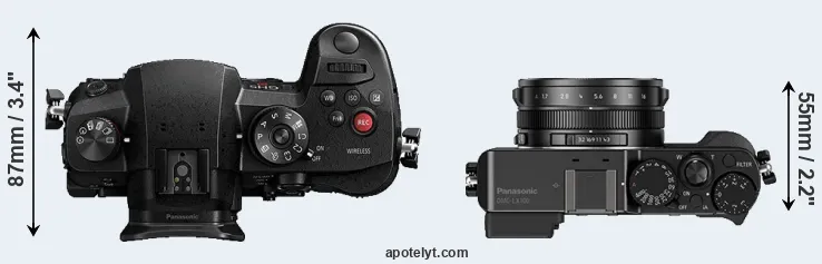 Compare GH5s versus LX100 top
