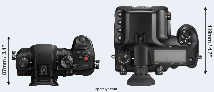 Compare GH5s versus 645D top