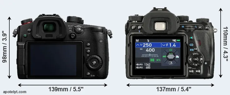 Comparison GH5s or K-1 II rear