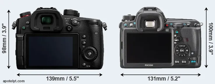 Comparison GH5s or K-3 rear