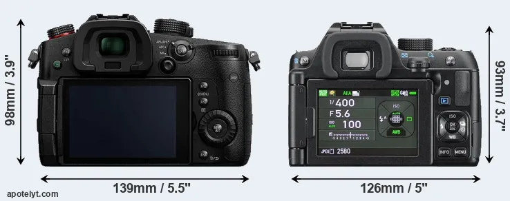 Comparison GH5s or K-70 rear
