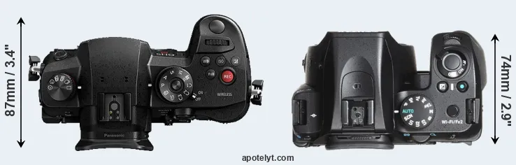 Compare GH5s versus K-70 top