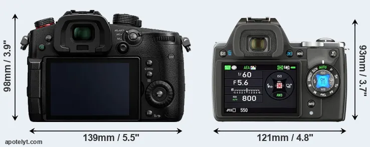 Comparison GH5s or K-S1 rear