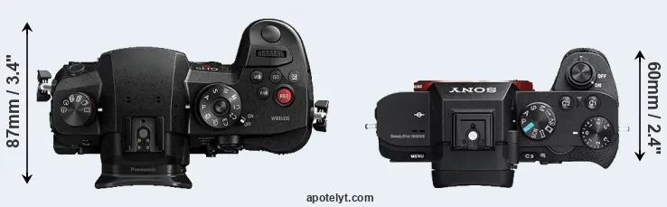 Compare GH5s versus A7R II top