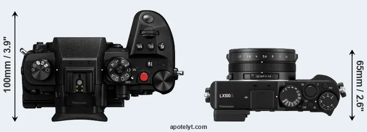 Compare GH6 versus LX100 II top