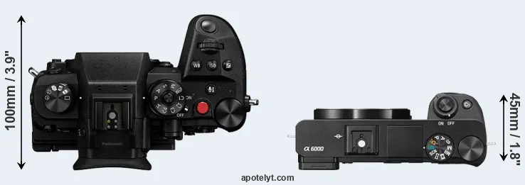 Compare GH6 versus A6000 top