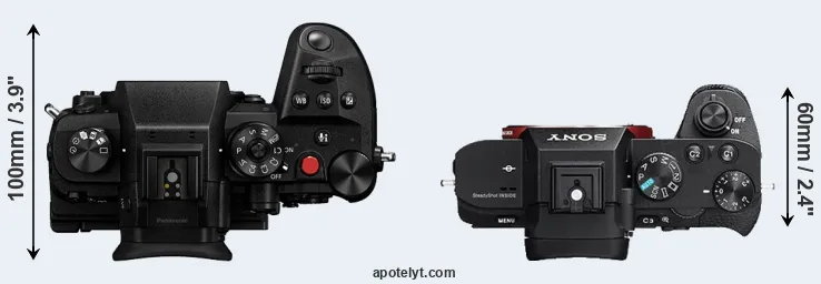 Compare GH6 versus A7 II top