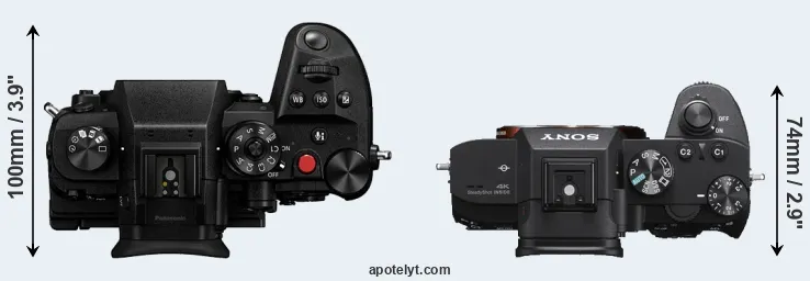 Compare GH6 versus A7 III top