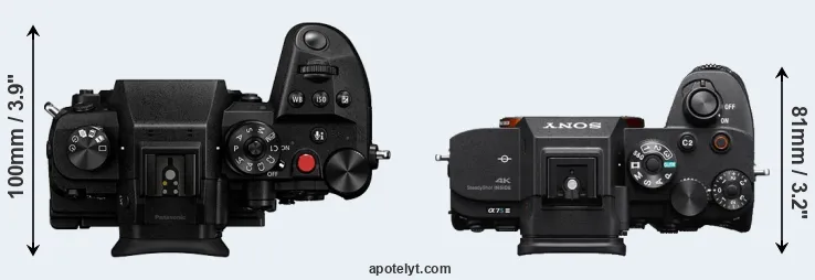 Compare GH6 versus A7S III top