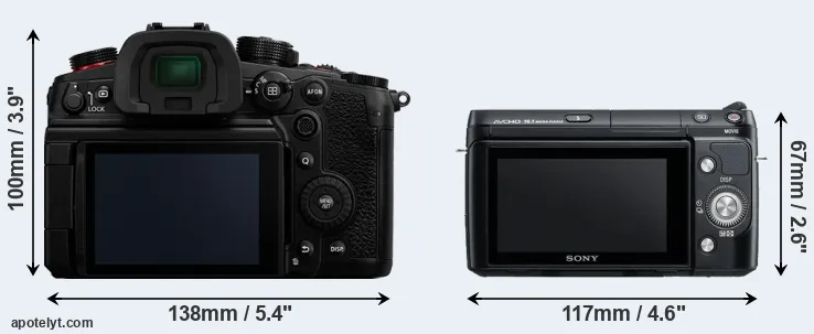 Comparison GH6 or NEX-F3 rear