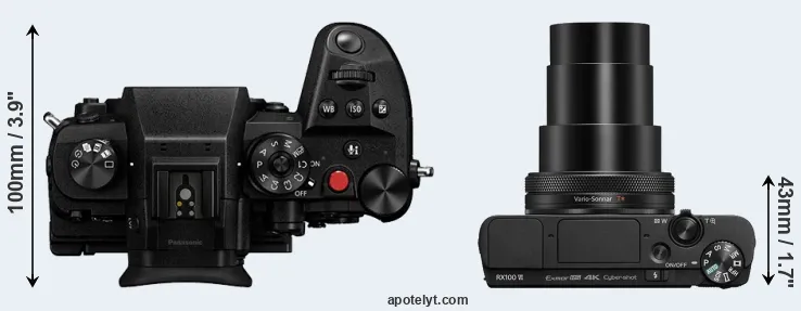 Compare GH6 versus RX100 VI top