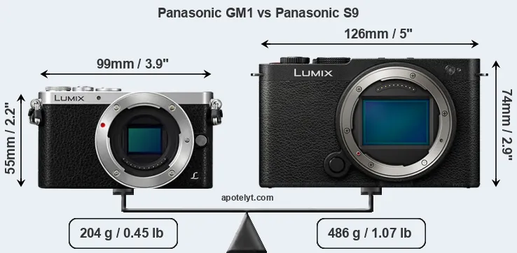 Size Panasonic GM1 vs Panasonic S9