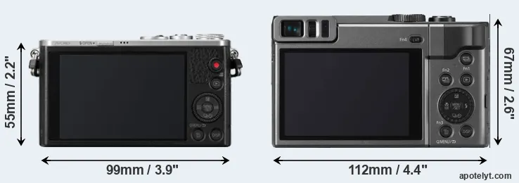 Comparison GM1 or TZ90 rear