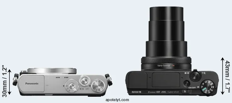 Compare GM1 versus RX100 VII top