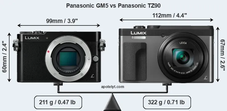 Size Panasonic GM5 vs Panasonic TZ90