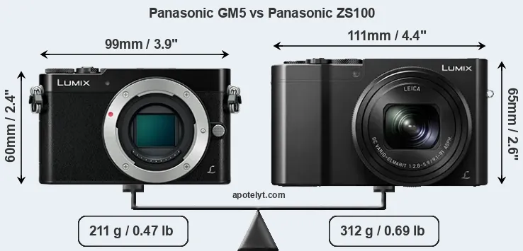 Size Panasonic GM5 vs Panasonic ZS100