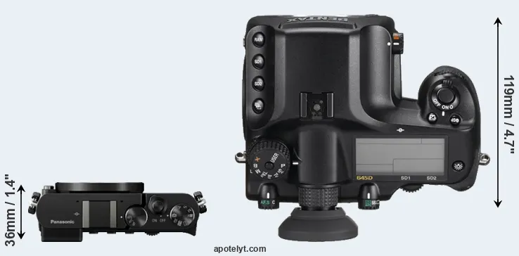 Compare GM5 versus 645D top