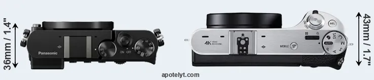 Compare GM5 versus NX500 top